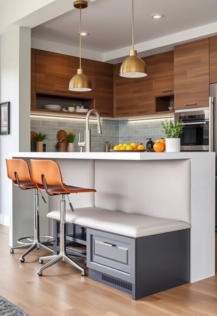 19 Modern Kitchen Decor Ideas That’ll Upgrade Your Cooking Space Dramatically! (#12 Is Genius!) - 18. Smart Seating Options