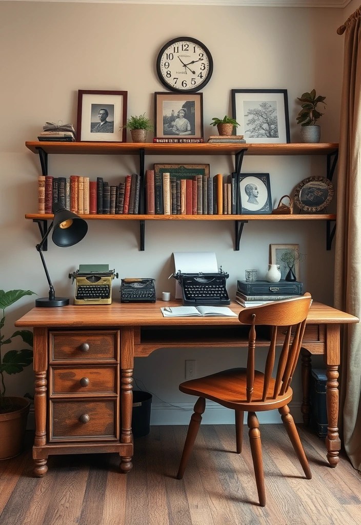 16 Home Office Ideas That'll Boost Your Productivity and Make You Love Working from Home! - 8. Vintage Charm