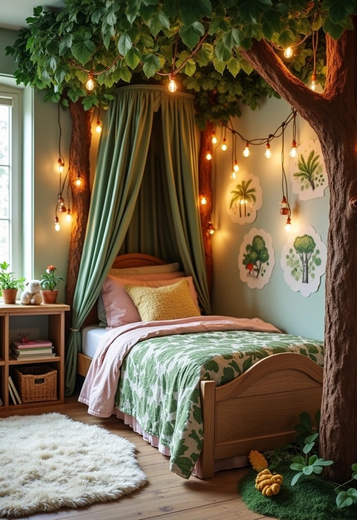17 Fun Kids Room Ideas That Will Make Playtime Even More Exciting! - 1. Enchanted Forest Theme