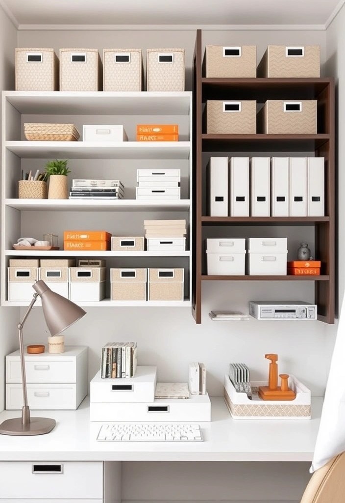 17 Home Office Setups That'll Boost Your Productivity and Style! - 15. Smart Storage: Keep It Tidy