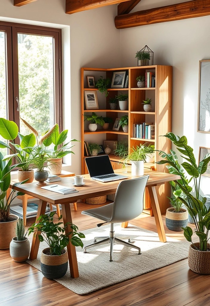 17 Home Office Setups That'll Boost Your Productivity and Style! - 3. Nature-Inspired: Bring the Outdoors In