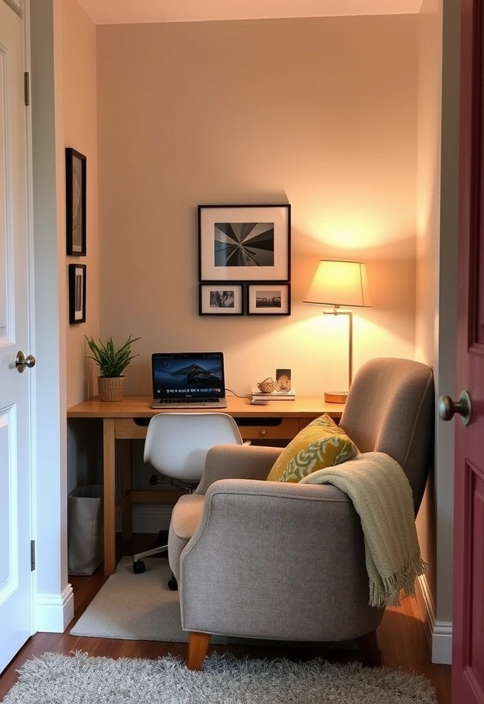 17 Home Office Setups That'll Boost Your Productivity and Style! - 5. Cozy Nook: The Comfort Zone