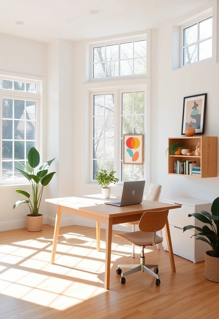 17 Home Office Setups That'll Boost Your Productivity and Style! - 8. Bright and Airy: Lighten Up Your Space