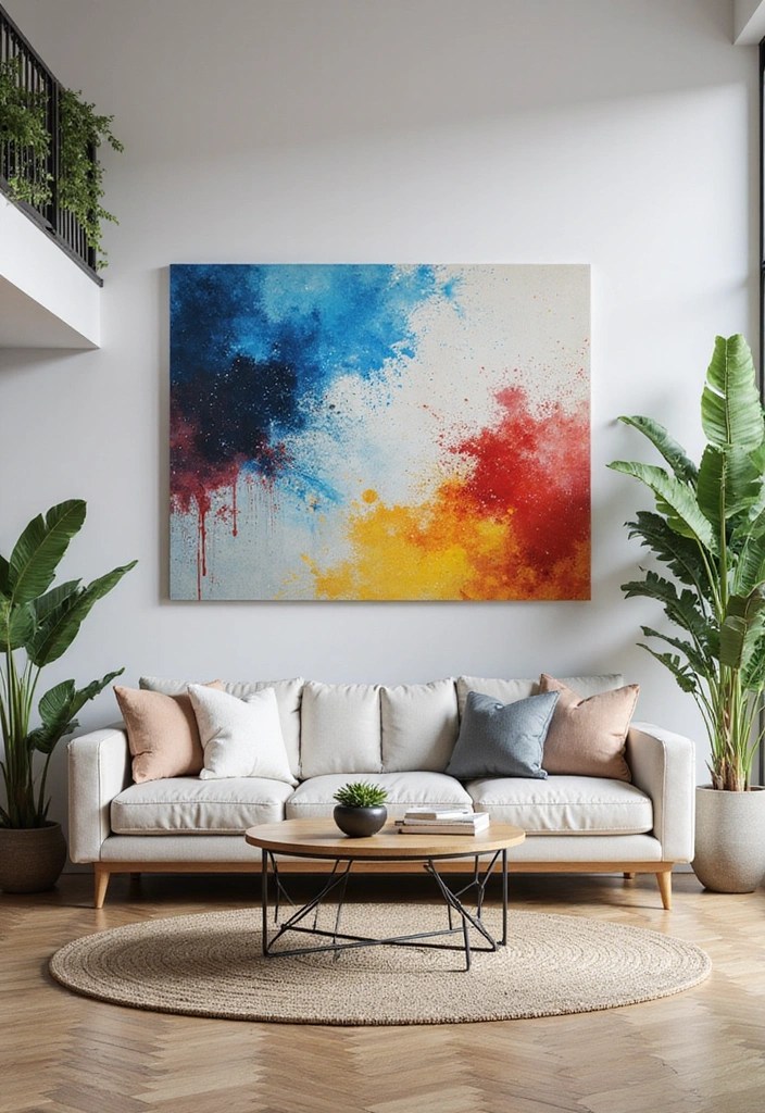14 Unique Wall Art Ideas That Will Transform Your Home in Minutes (Don’t Miss #6!) - 1. Oversized Canvas Art