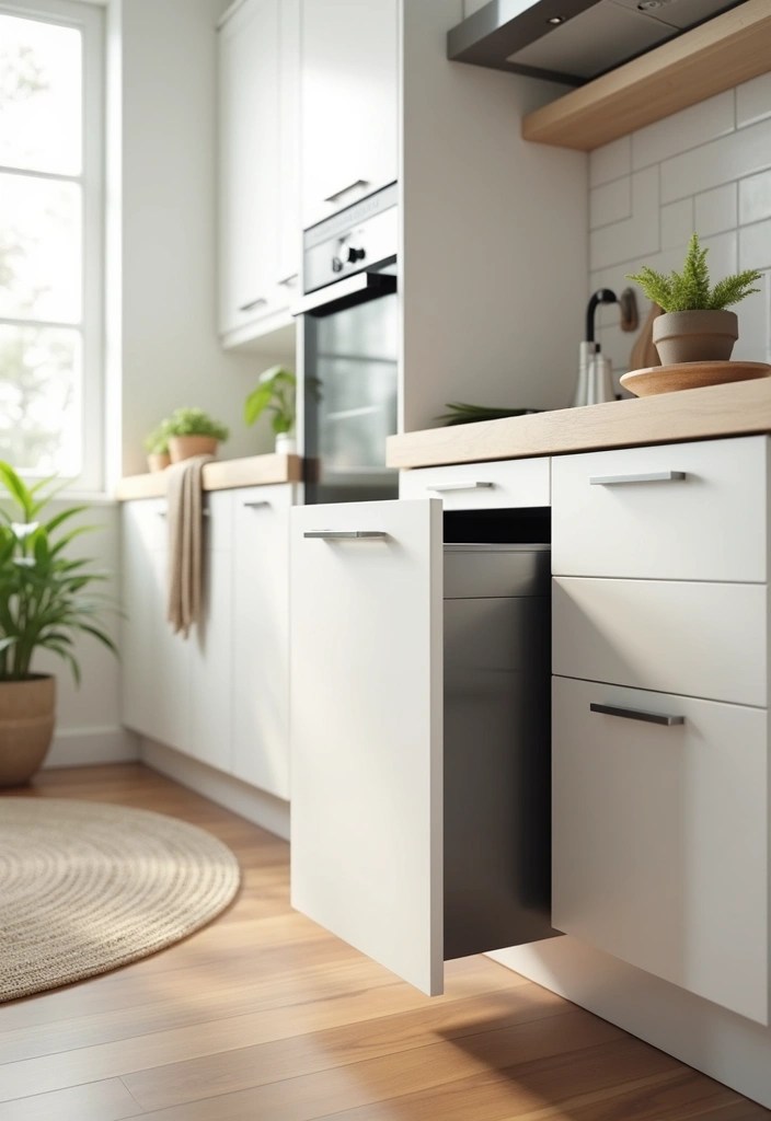 15 Kitchen Organization Hacks That'll Change Your Cooking Game Forever! - 15. Stylish Trash Can with Storage