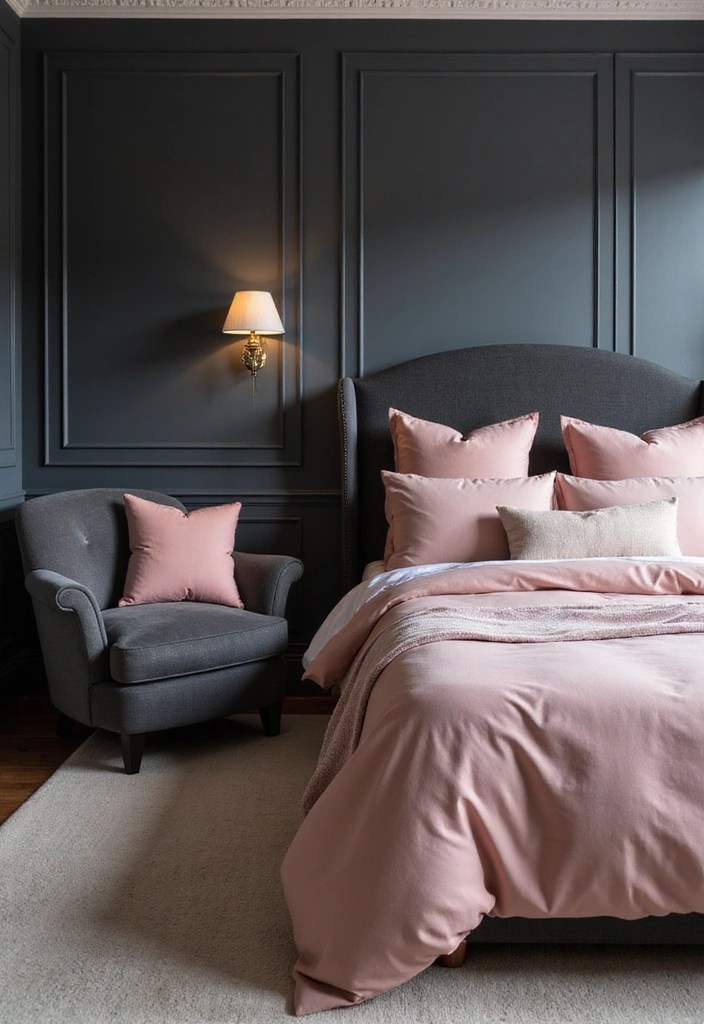 19 Bold Color Combinations That'll Make Your Home Pop (Number 5 Will Surprise You!) - 15. Charcoal and Blush Pink