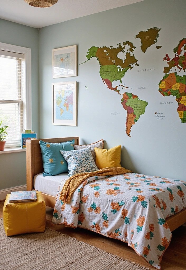 22 Fun Kids' Room Ideas That'll Make Their Space a Dream Come True! - 20. Travel the World